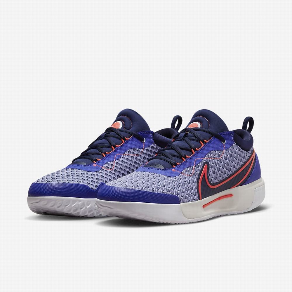 Nike NikeCourt Zoom Pro Hard Court Férfi Teniszcipő Sötétkék Világos Piros | NI9482-Z83