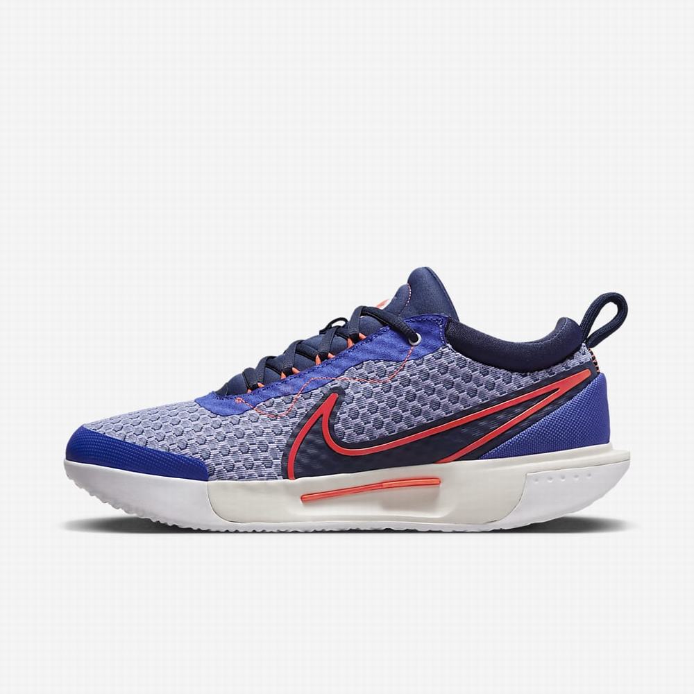 Nike NikeCourt Zoom Pro Hard Court Férfi Teniszcipő Sötétkék Világos Piros | NI9482-Z83