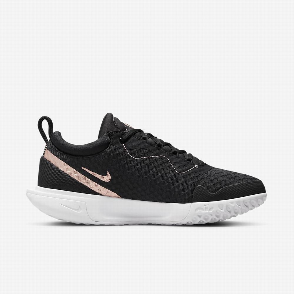 Nike NikeCourt Zoom Pro Női Teniszcipő Fekete Fehér Metal Piros | NI5179-U64