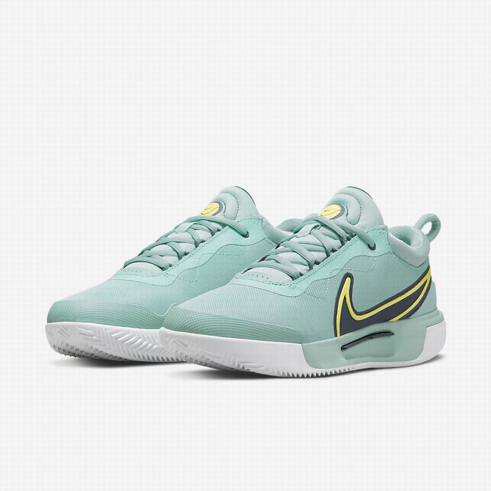 Nike NikeCourt Zoom Pro Női Teniszcipő Zöld Fehér Obszidián | NI1248-B41