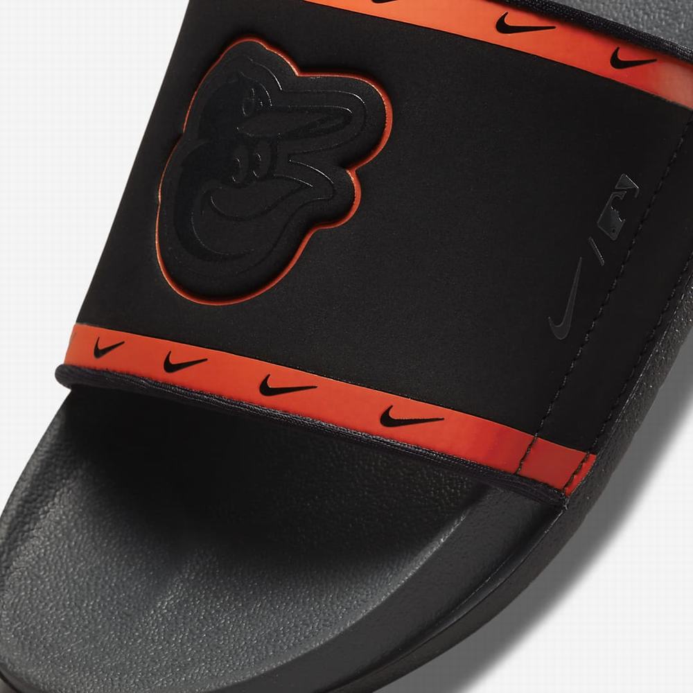 Nike Offcourt (MLB Baltimore Orioles) Férfi Papucs Fekete Narancssárga Fekete Sötétszürke | NI0486-C19