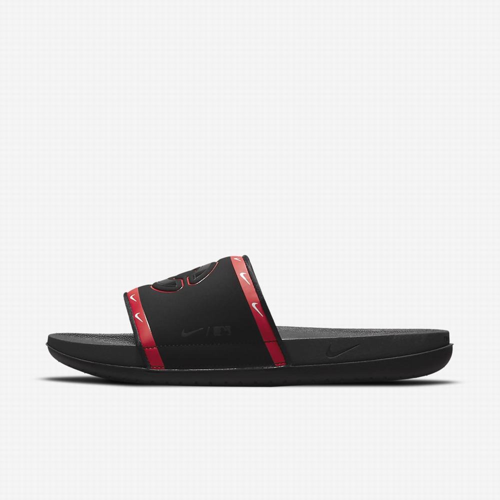 Nike Offcourt (MLB Cincinnati Reds) Férfi Papucs Fekete Piros Fehér Sötétszürke | NI1580-L01