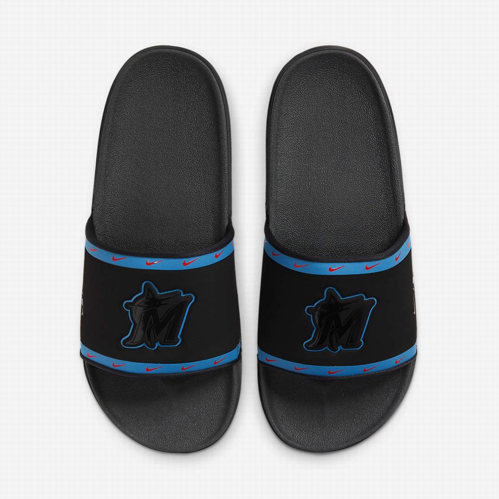 Nike Offcourt (MLB Miami Marlins) Férfi Papucs Fekete Kék Piros Sötétszürke | NI2987-F05