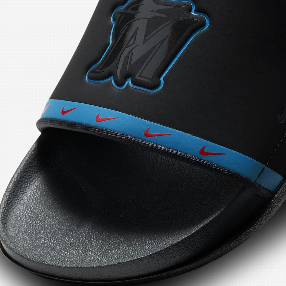 Nike Offcourt (MLB Miami Marlins) Férfi Papucs Fekete Kék Piros Sötétszürke | NI2987-F05