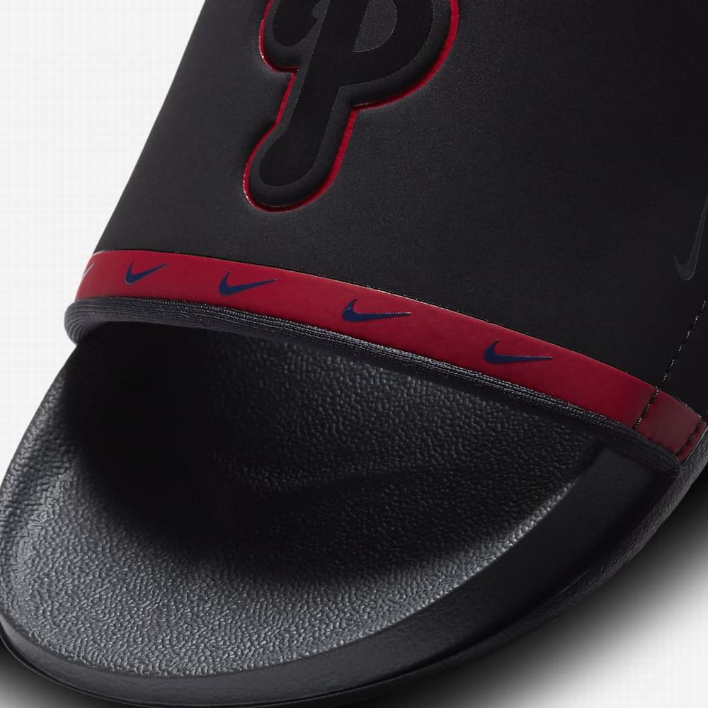 Nike Offcourt (MLB Philadelphia Phillies) Férfi Papucs Fekete Piros Kék Sötétszürke | NI9510-N53