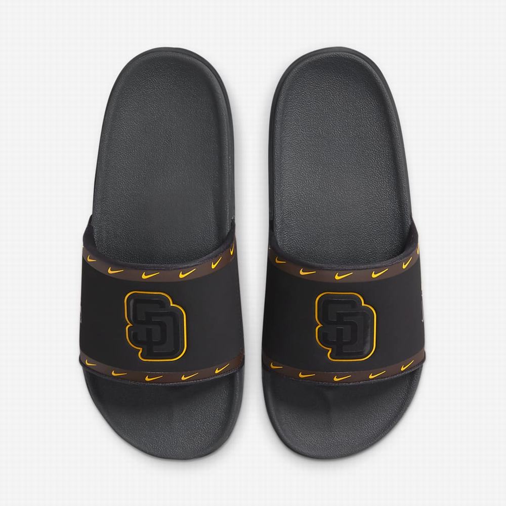 Nike Offcourt (MLB San Diego Padres) Férfi Papucs Fekete Sötétsötétszürke | NI7152-E53