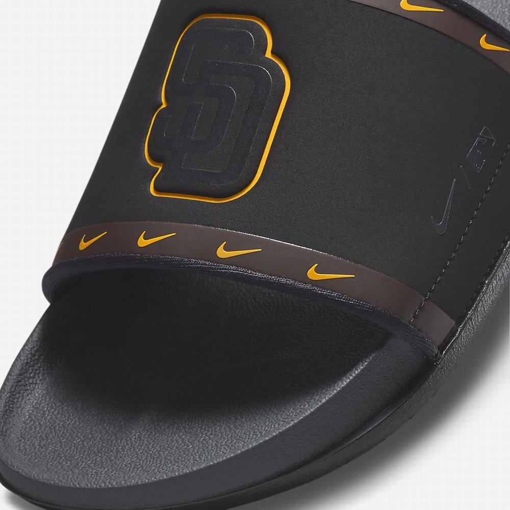 Nike Offcourt (MLB San Diego Padres) Férfi Papucs Fekete Sötétsötétszürke | NI7152-E53