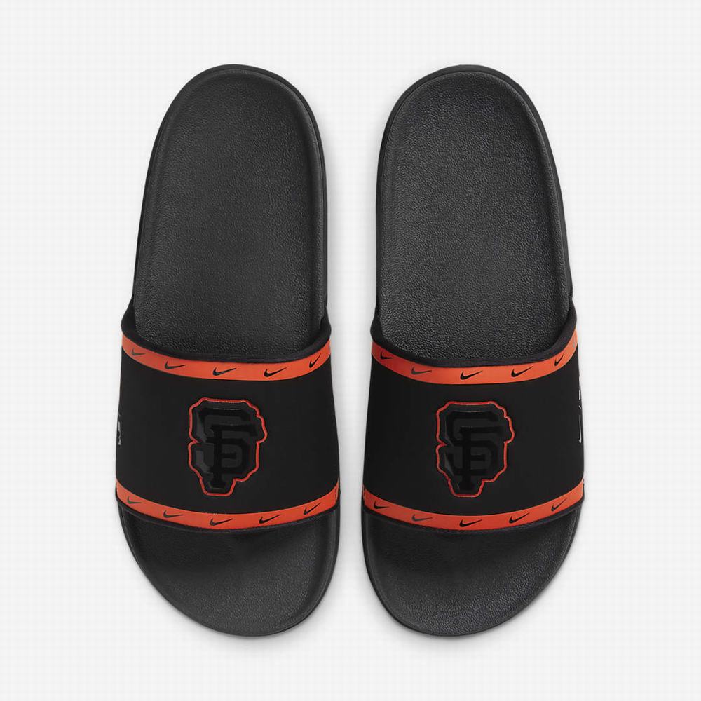 Nike Offcourt (MLB San Francisco Giants) Férfi Papucs Fekete Narancssárga Fekete Sötétszürke | NI8347-D95
