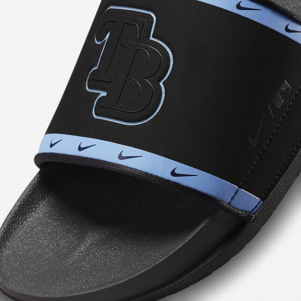Nike Offcourt (MLB Tampa Bay Rays) Férfi Papucs Fekete Kék Sötétkék Sötétszürke | NI4503-T57