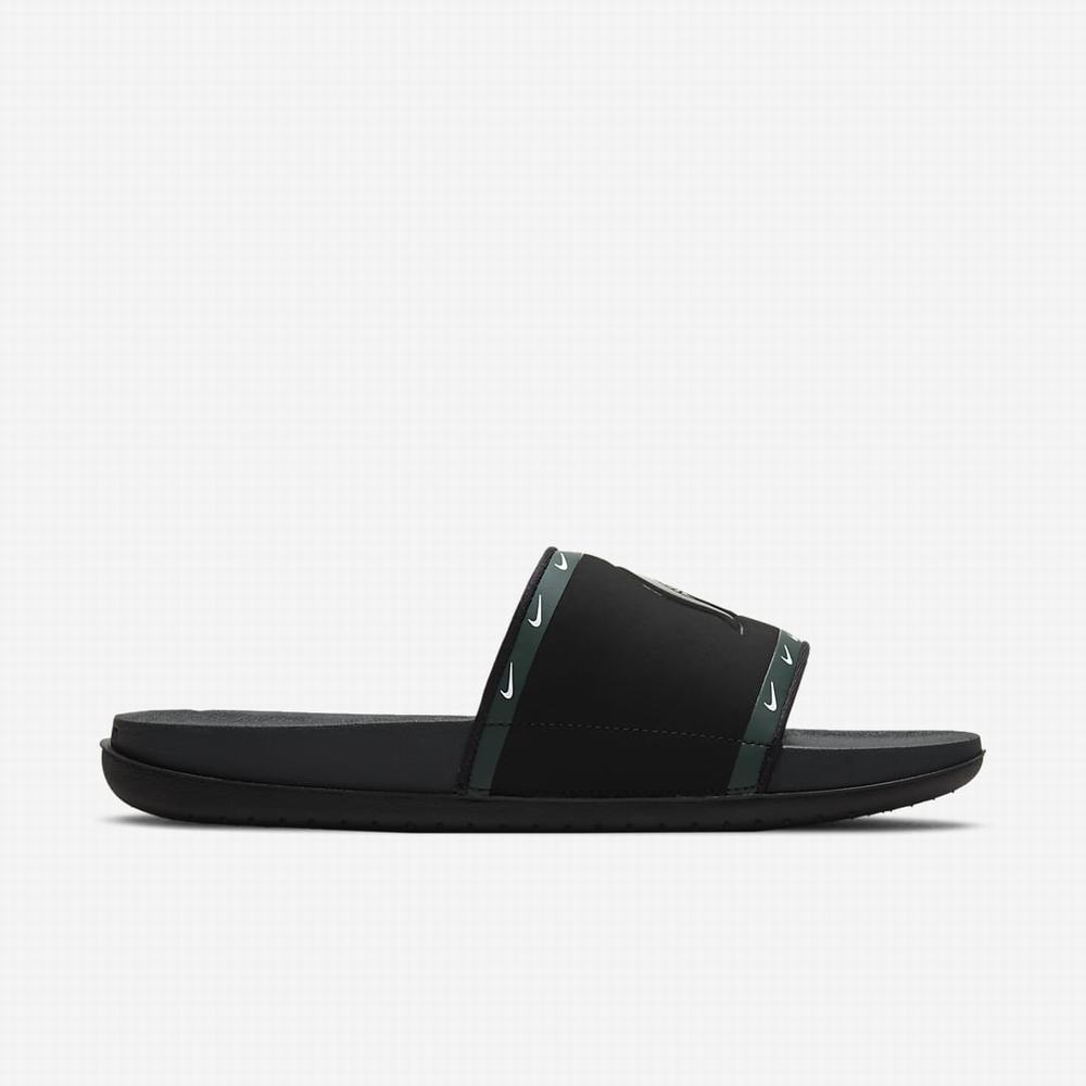 Nike Offcourt (Michigan State) Férfi Papucs Fekete Zöld Fehér Sötétszürke | NI0451-T52