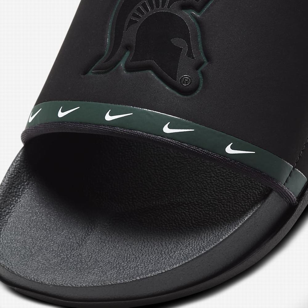 Nike Offcourt (Michigan State) Férfi Papucs Fekete Zöld Fehér Sötétszürke | NI0451-T52
