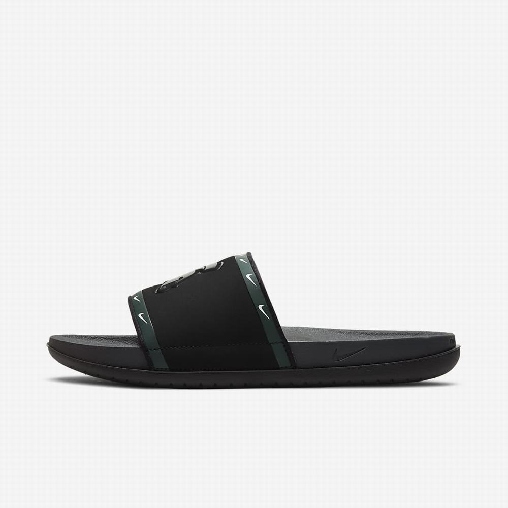 Nike Offcourt (Michigan State) Férfi Papucs Fekete Zöld Fehér Sötétszürke | NI0451-T52