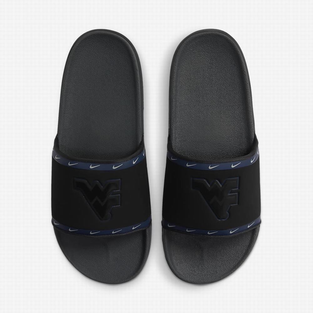 Nike Offcourt (West Virginia) Férfi Papucs Fekete Sötétkék Arany Sötétszürke | NI8465-Y60