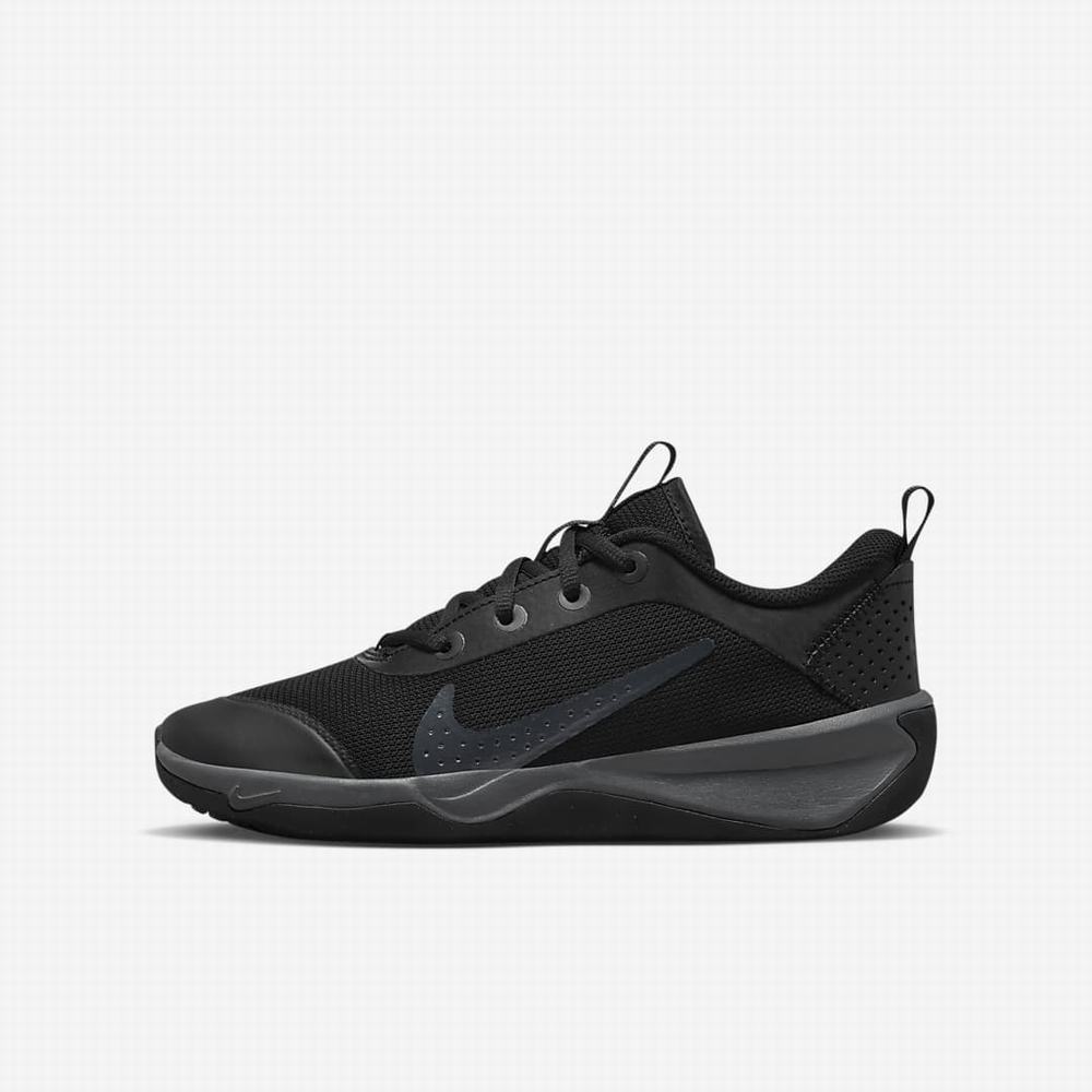 Nike Omni Multi-Court Gyerek Teniszcipő Fekete Sötétszürke | NI1658-J06