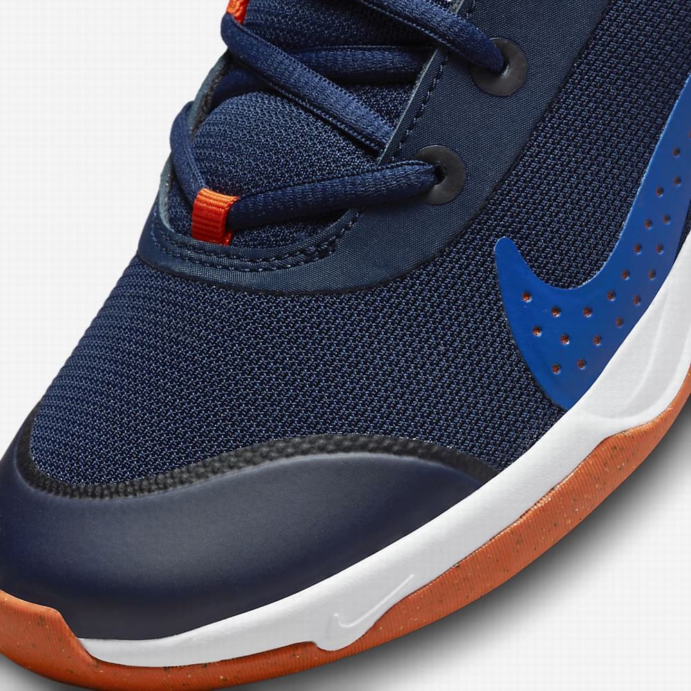 Nike Omni Multi-Court Gyerek Teniszcipő Sötétkék Királykék Fehér Narancssárga | NI6084-K68
