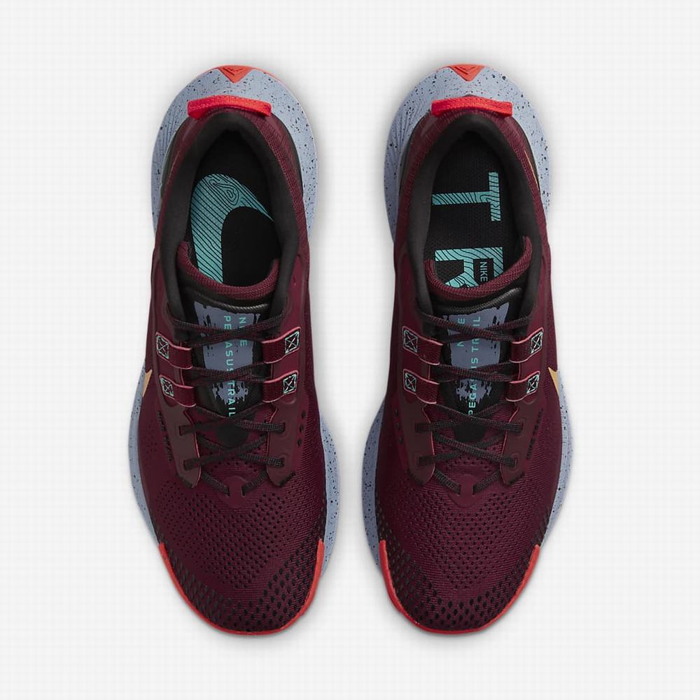 Nike Pegasus Trail 3 Férfi Futócipő Sötétfekete Világos Piros Barna | NI8016-D12