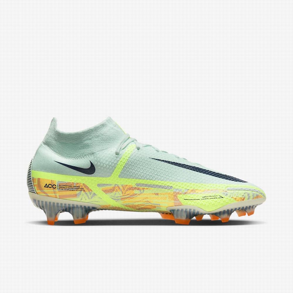 Nike Phantom GT2 Dynamic Fit Elite FG Firm-Ground Női Focicipő Zöld Narancssárga Fekete Kék | NI2059-Y53