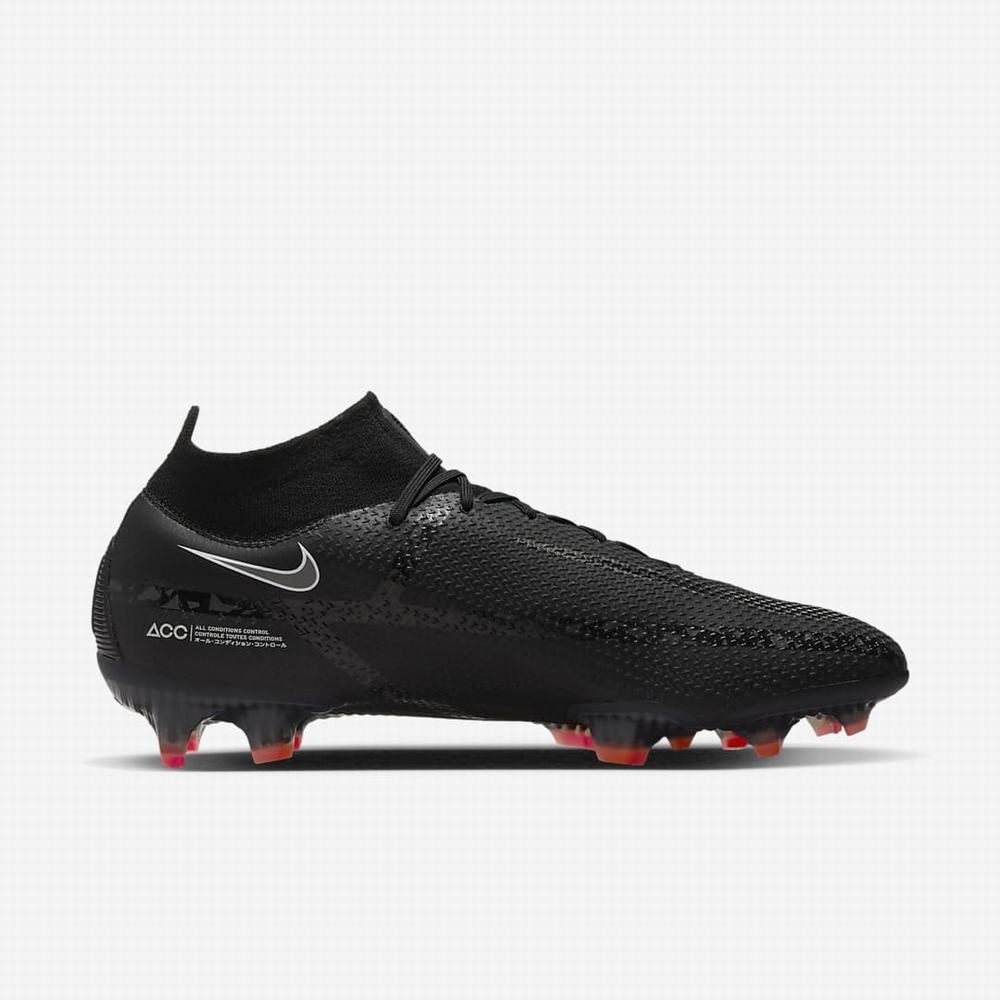 Nike Phantom GT2 Dynamic Fit Elite FG Firm-Ground Férfi Focicipő Fekete Fehér Világos Piros Sötétszürke | NI9256-W52