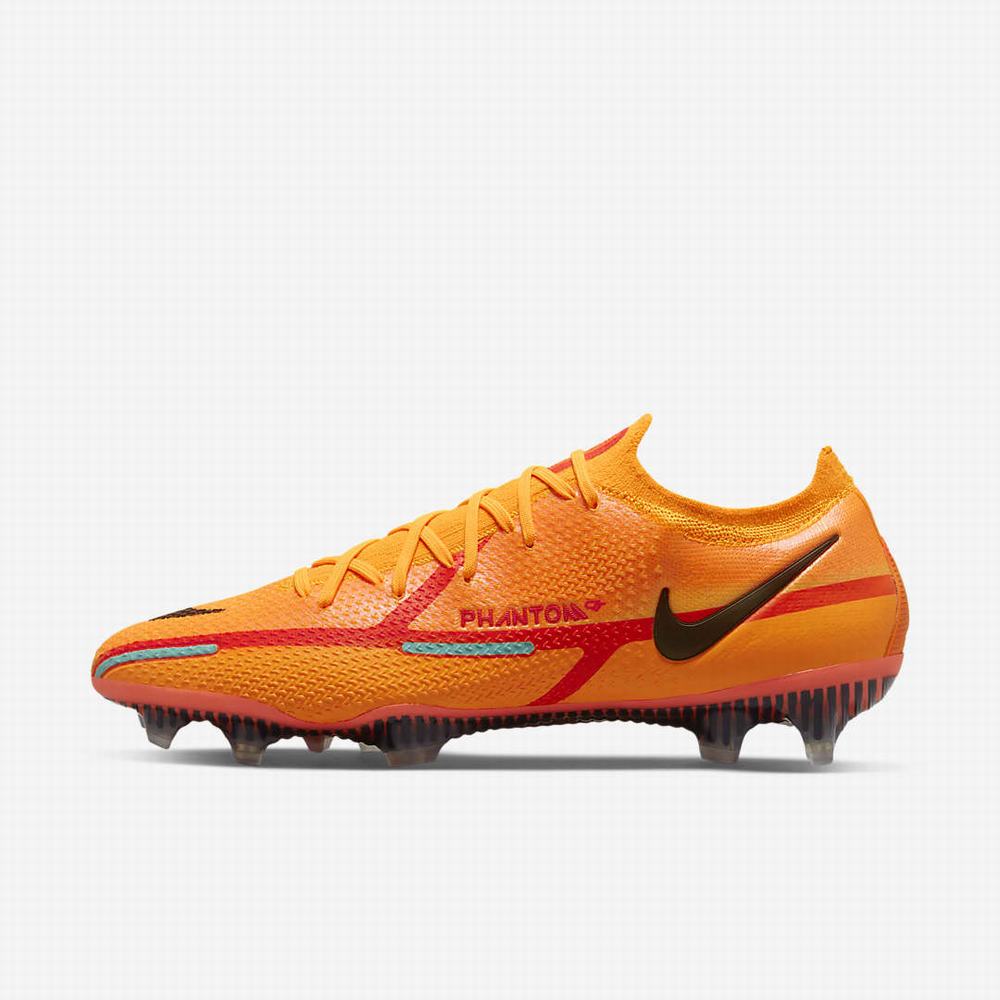 Nike Phantom GT2 Elite FG Firm-Ground Férfi Focicipő Narancssárga Világos Piros Fekete | NI0927-S63