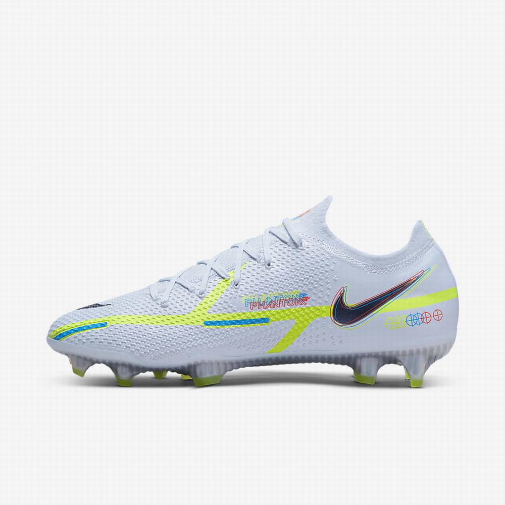Nike Phantom GT2 Elite FG Firm-Ground Férfi Focicipő Szürke Fekete Kék | NI2659-V79