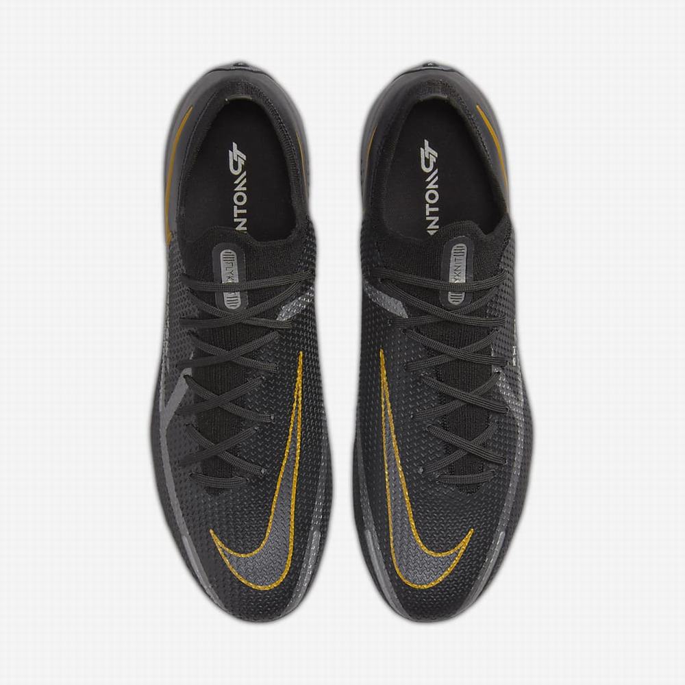 Nike Phantom GT2 Elite FG Firm-Ground Női Focicipő Fekete Metal Arany Metal Titán Metal Sötétszürke | NI9516-N84