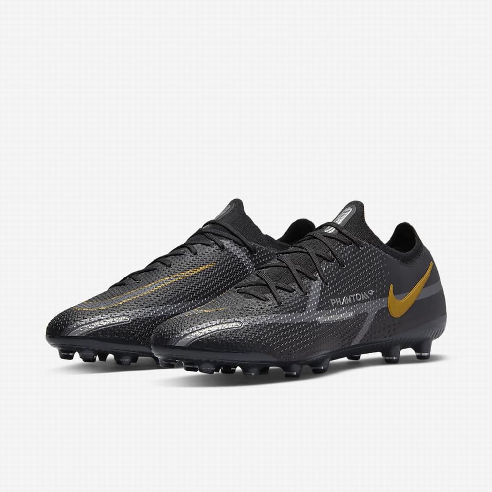 Nike Phantom GT2 Elite FG Firm-Ground Női Focicipő Fekete Metal Arany Metal Titán Metal Sötétszürke | NI9516-N84