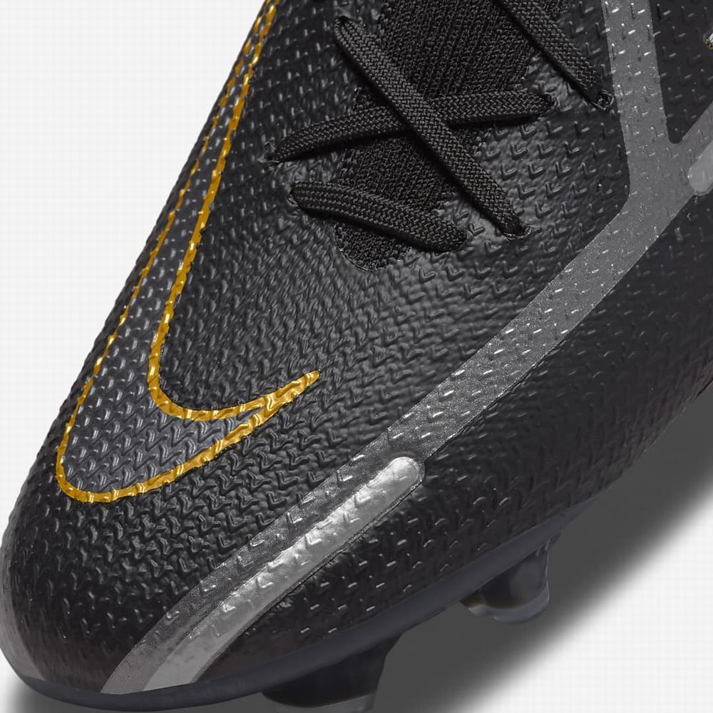 Nike Phantom GT2 Elite FG Firm-Ground Női Focicipő Fekete Metal Arany Metal Titán Metal Sötétszürke | NI9516-N84