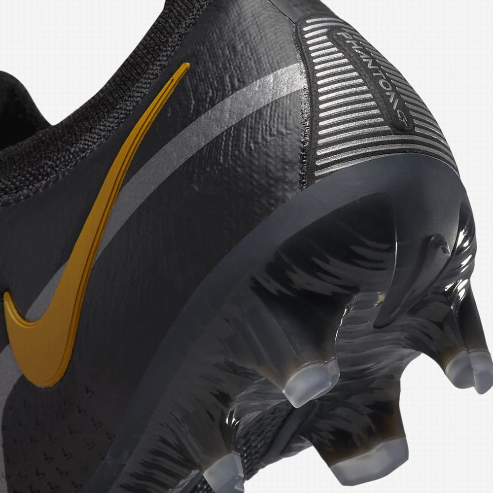 Nike Phantom GT2 Elite FG Firm-Ground Női Focicipő Fekete Metal Arany Metal Titán Metal Sötétszürke | NI9516-N84