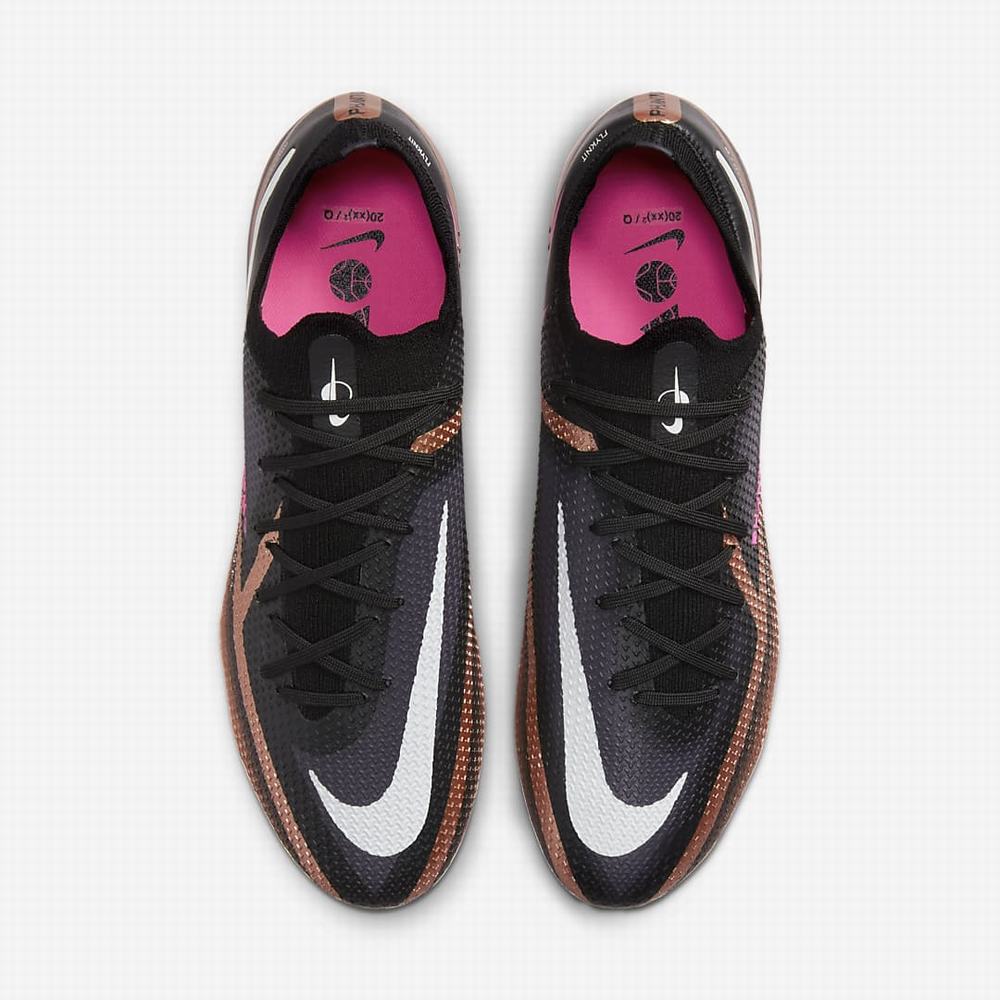 Nike Phantom GT2 Elite Q FG Firm-Ground Férfi Focicipő Metal Réz Fekete Fehér | NI6742-C47