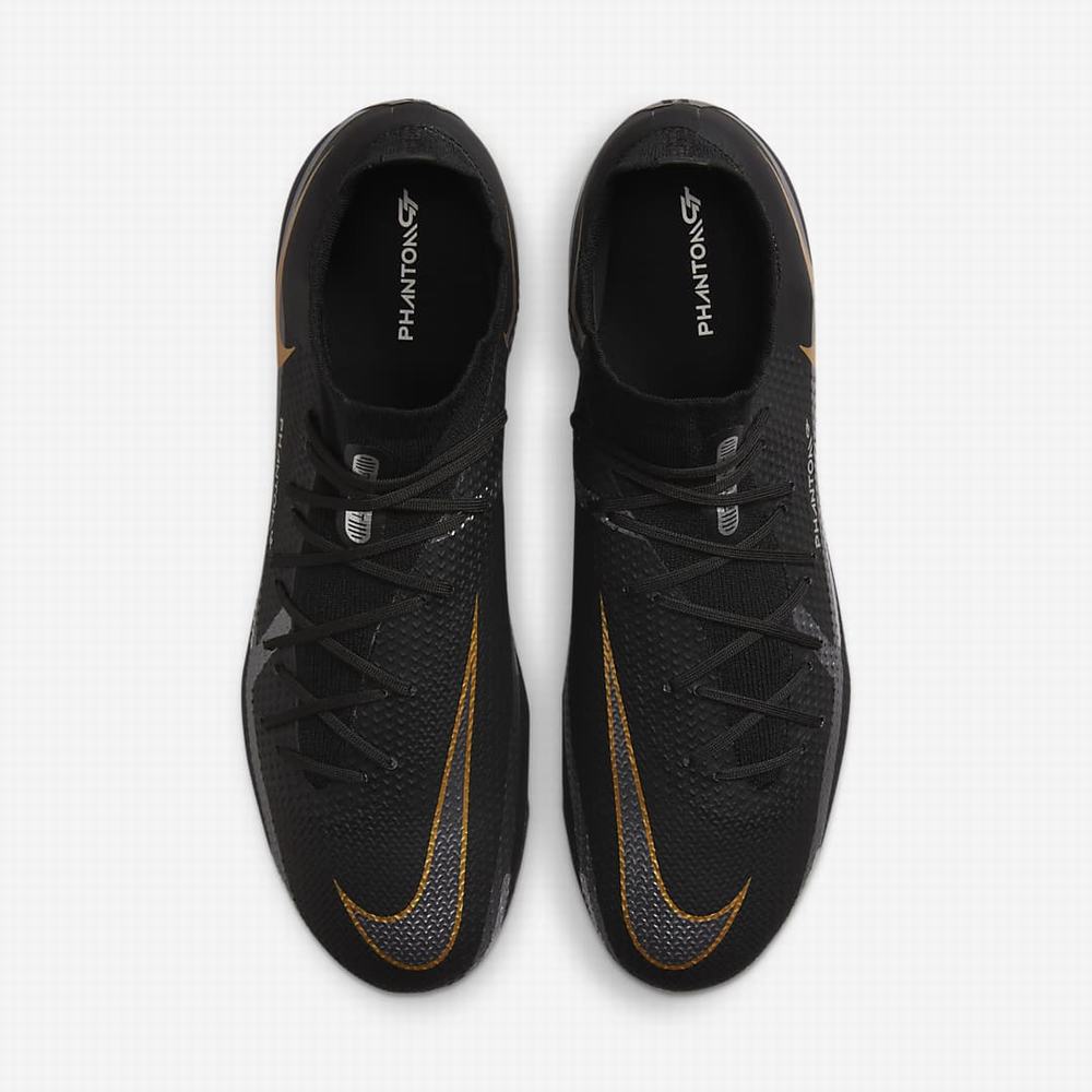 Nike Phantom GT2 Pro Dynamic Fit FG Firm-Ground Női Focicipő Fekete Metal Arany Metal Titán Metal Sötétszürke | NI4671-W47