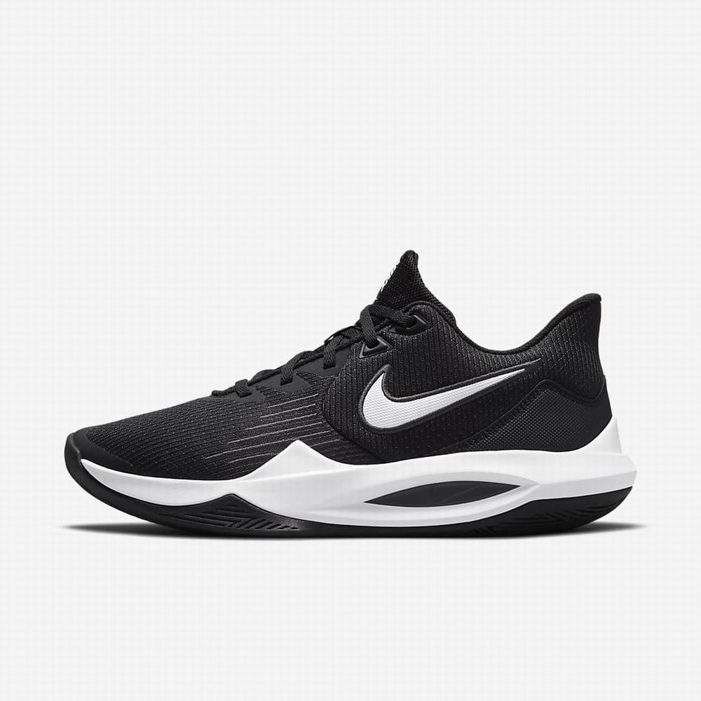 Nike Precision 5 Férfi Kosárlabda Cipő Fekete Sötétszürke Fehér | NI9385-B92