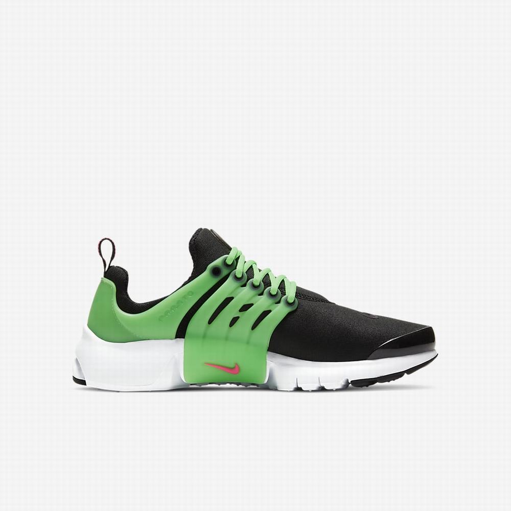 Nike Presto Gyerek Utcai Cipő Fekete Fehér Zöld Rózsaszín | NI1784-K02