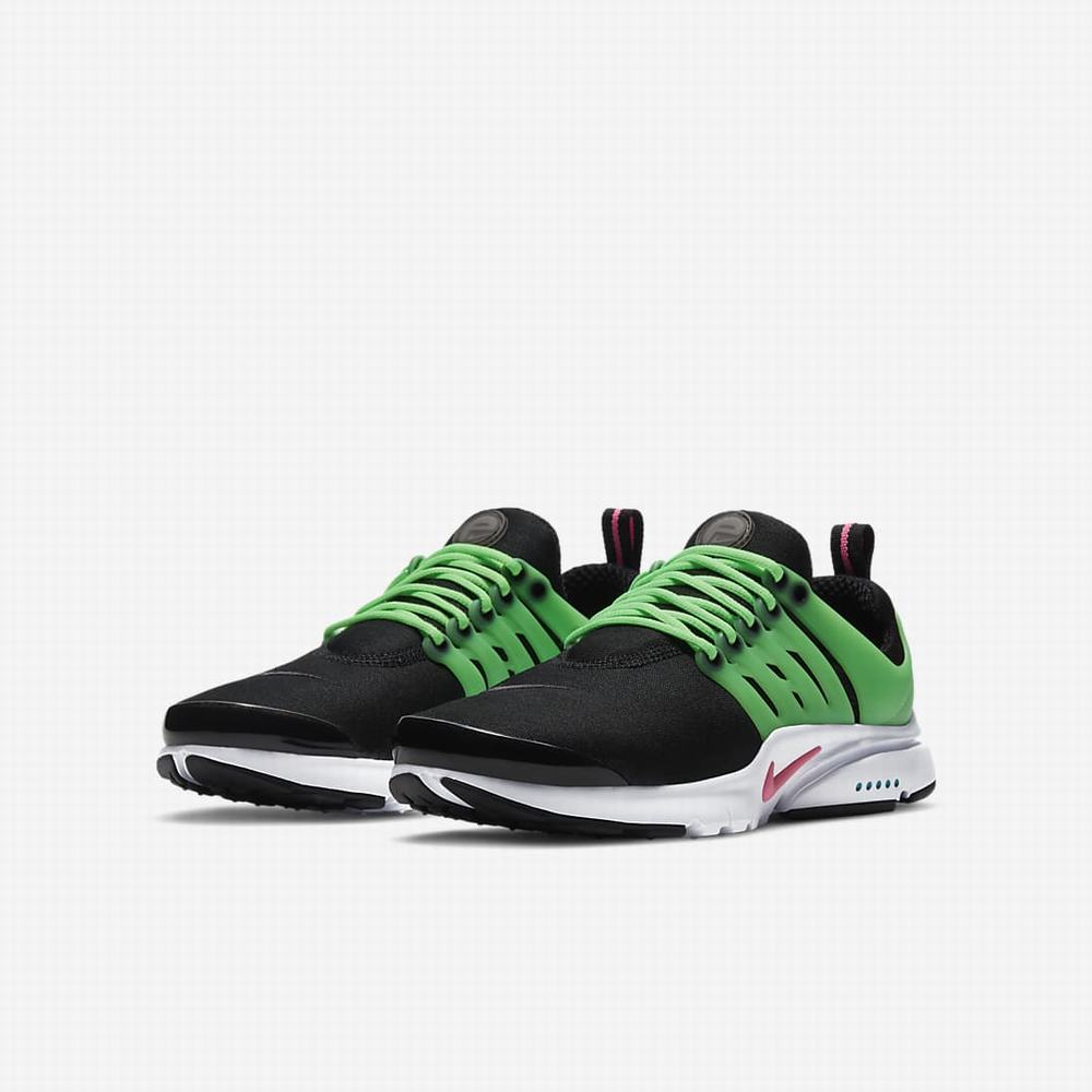 Nike Presto Gyerek Utcai Cipő Fekete Fehér Zöld Rózsaszín | NI1784-K02