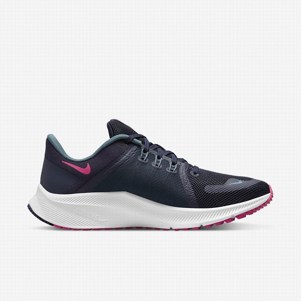 Nike Quest 4 Női Futócipő Fekete Rózsaszín Sötétszürke Fehér | NI2165-Z23