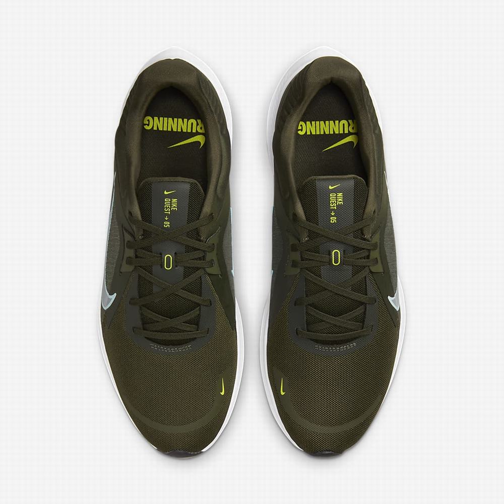Nike Quest 5 Férfi Futócipő Khaki Fehér Kék | NI3085-Y43