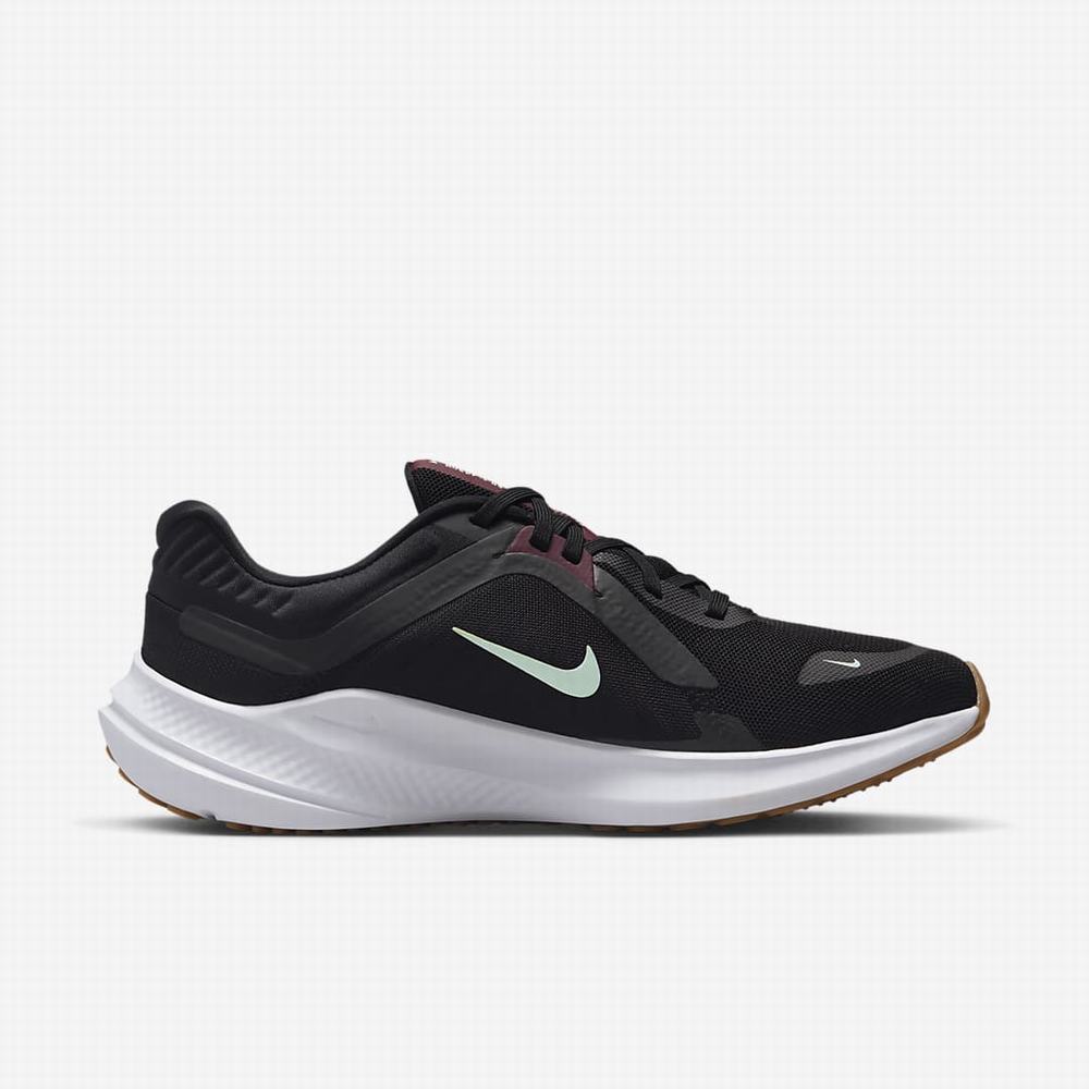 Nike Quest 5 Női Futócipő Fekete Fehér Bordó Menta | NI9064-W13