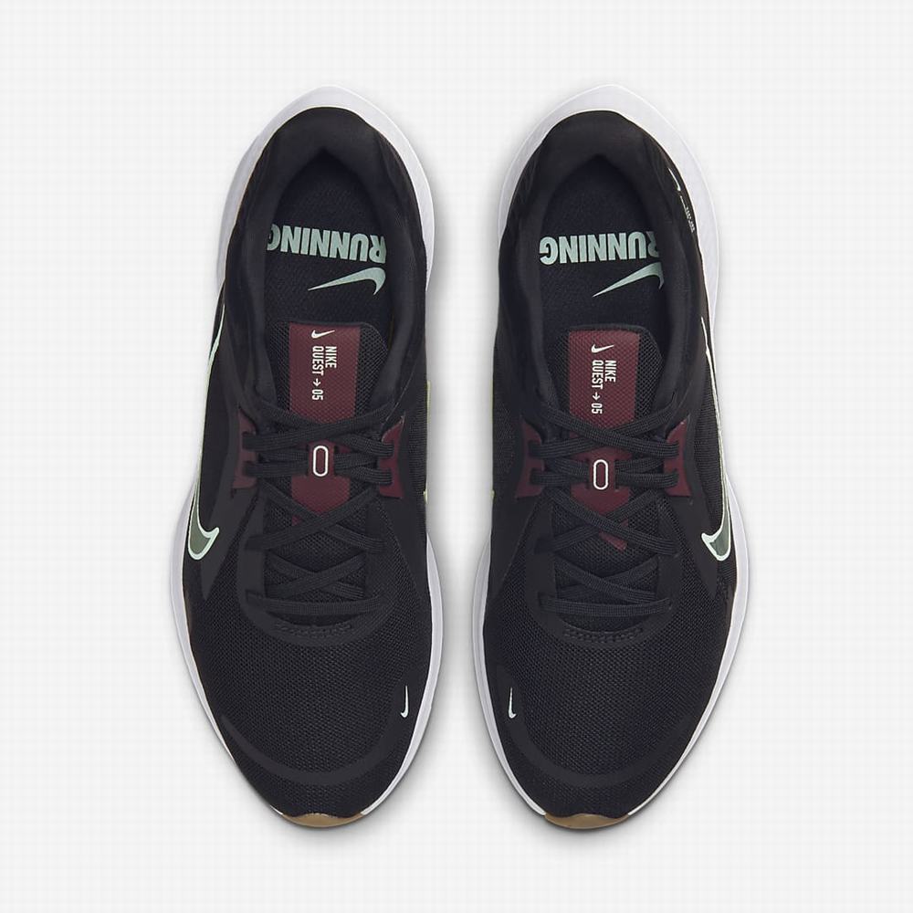 Nike Quest 5 Női Futócipő Fekete Fehér Bordó Menta | NI9064-W13