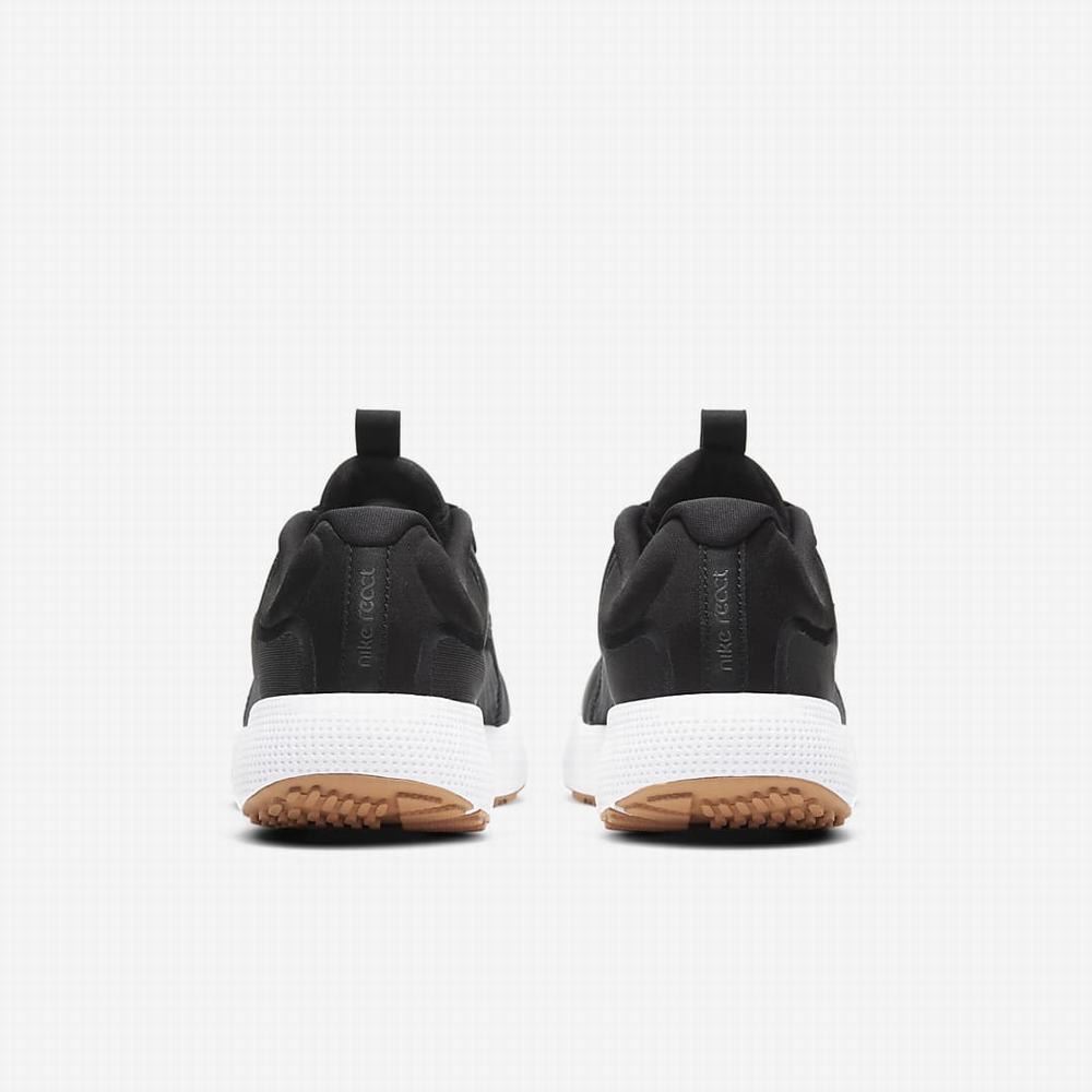 Nike React Escape Run Női Utcai Cipő Fekete Sötétszürke Fehér Fekete | NI0971-S98
