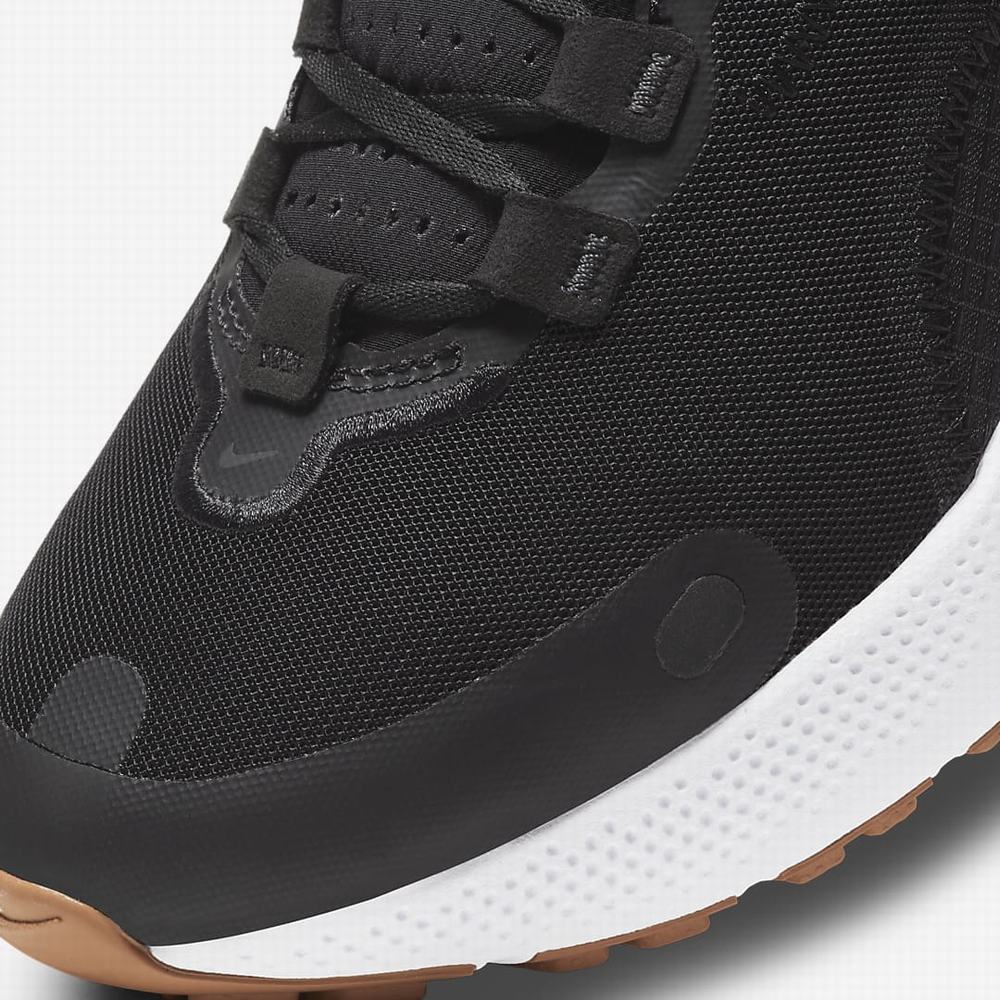 Nike React Escape Run Női Utcai Cipő Fekete Sötétszürke Fehér Fekete | NI0971-S98