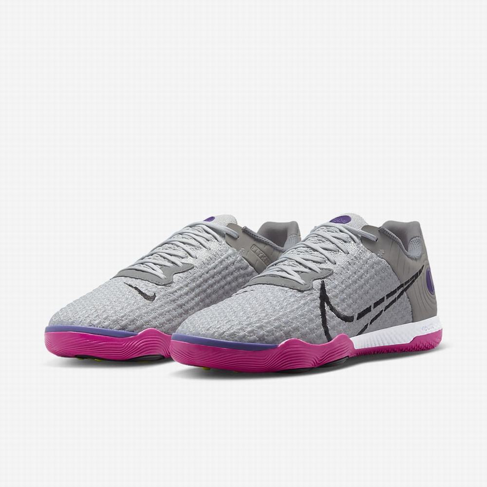 Nike React Gato Férfi Focicipő Világos Szürke Szürke Lila Fekete | NI9673-E01