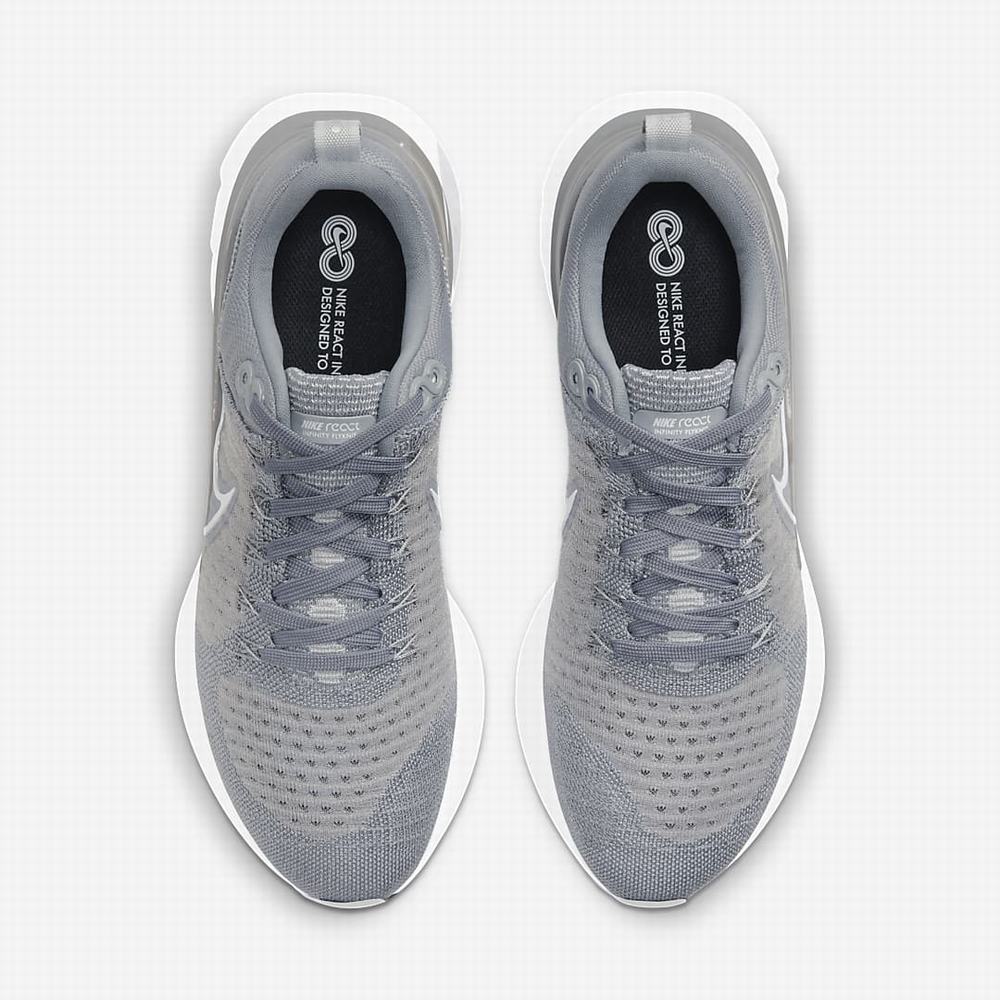 Nike React Infinity Run Flyknit 2 Férfi Futócipő Szürke Szürke Fekete Fehér | NI8761-Z67