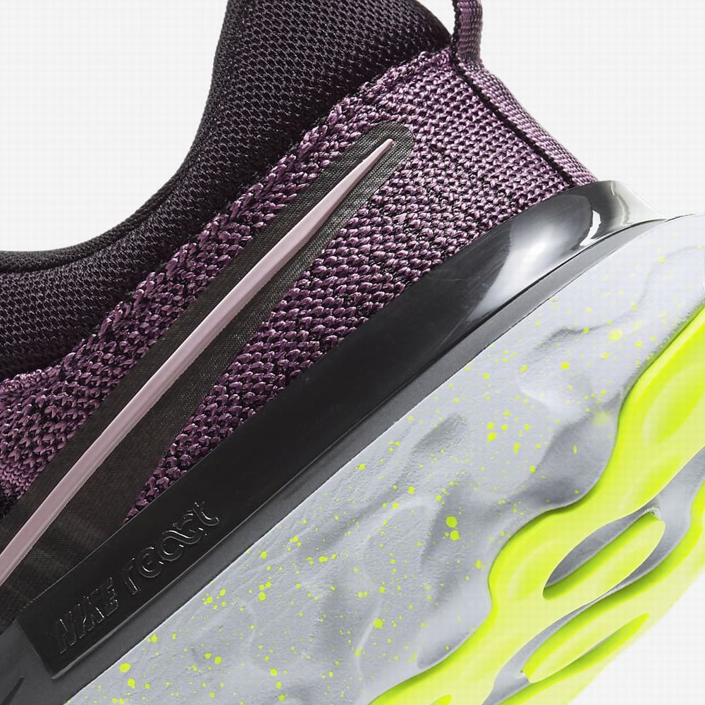 Nike React Infinity Run Flyknit 2 Női Futócipő Lila Fekete Rózsaszín | NI2984-Y62