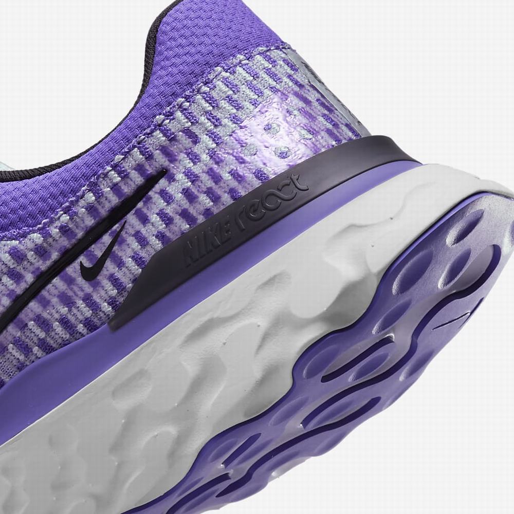 Nike React Infinity Run Flyknit 3 Férfi Futócipő Platina Lila Fekete | NI0542-T14