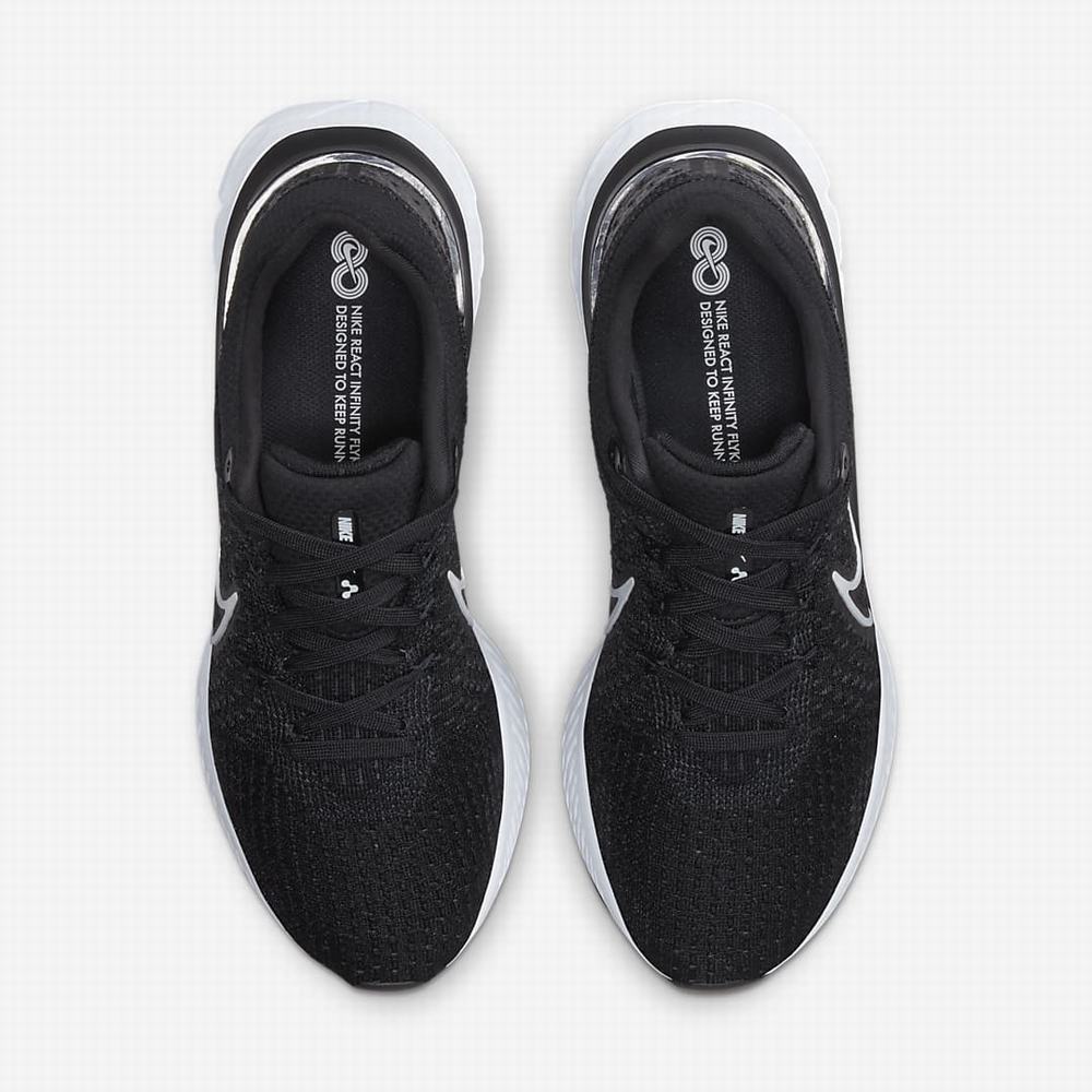 Nike React Infinity Run Flyknit 3 Férfi Futócipő Fekete Fehér | NI6270-N79