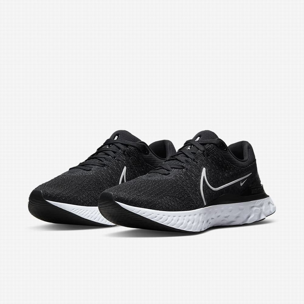 Nike React Infinity Run Flyknit 3 Férfi Futócipő Fekete Fehér | NI6270-N79