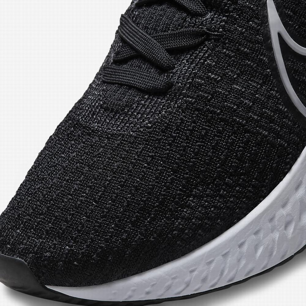 Nike React Infinity Run Flyknit 3 Férfi Futócipő Fekete Fehér | NI6270-N79