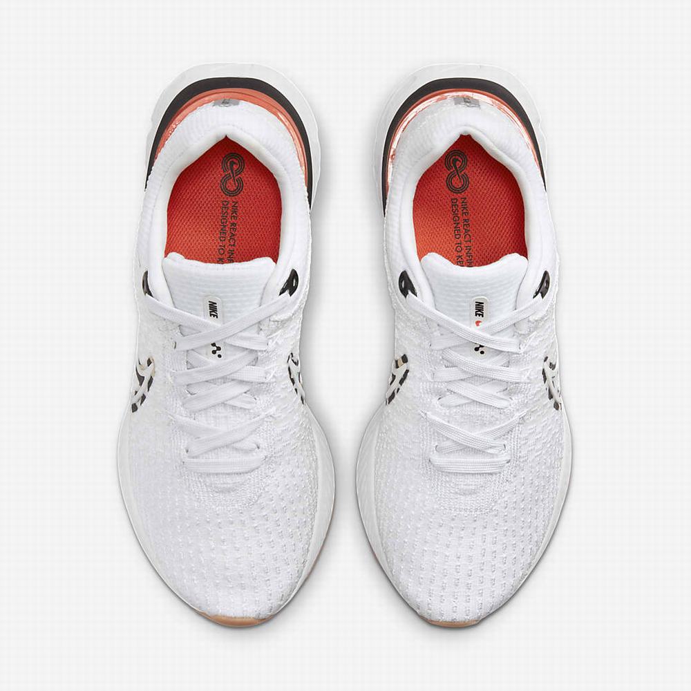 Nike React Infinity Run Flyknit 3 Női Futócipő Platina Narancssárga Fekete Metal Fehér | NI4978-W81