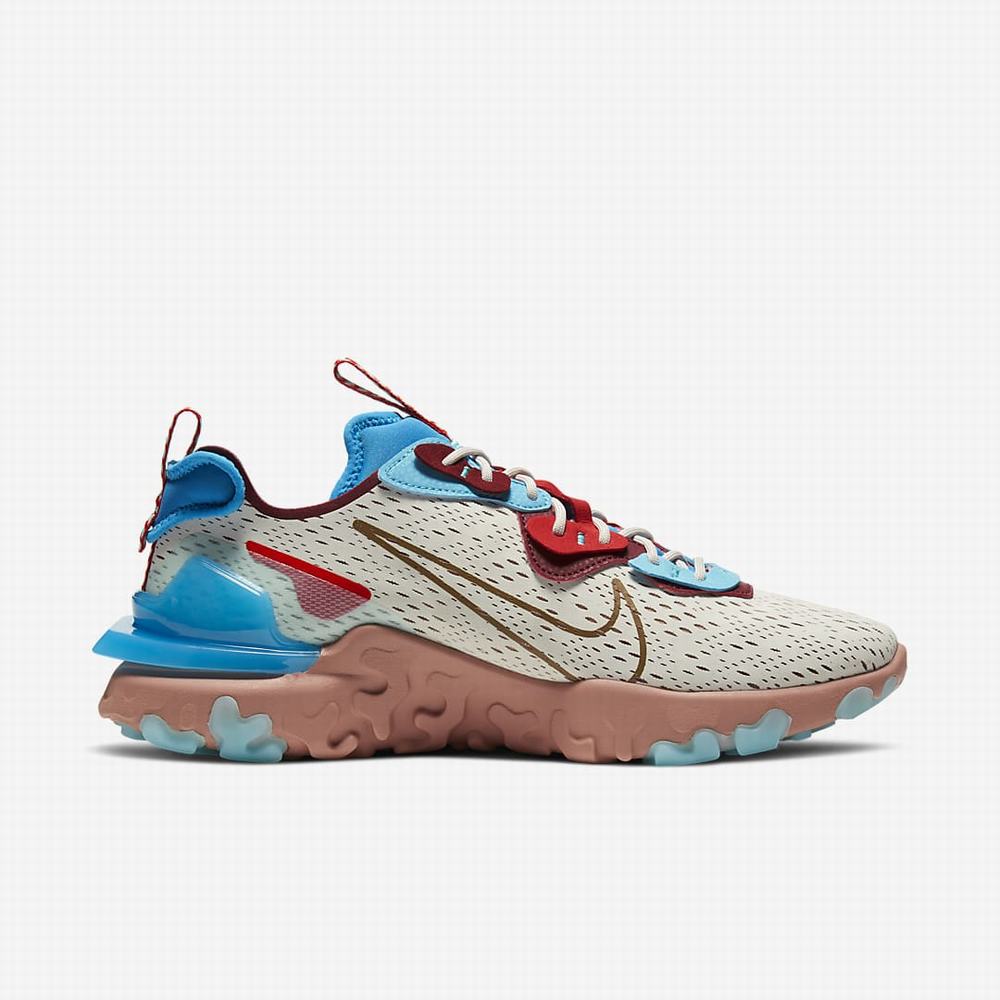 Nike React Vision Férfi Utcai Cipő Bézs Kék Piros | NI4367-Z37