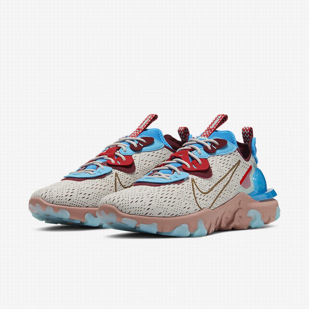 Nike React Vision Férfi Utcai Cipő Bézs Kék Piros | NI4367-Z37