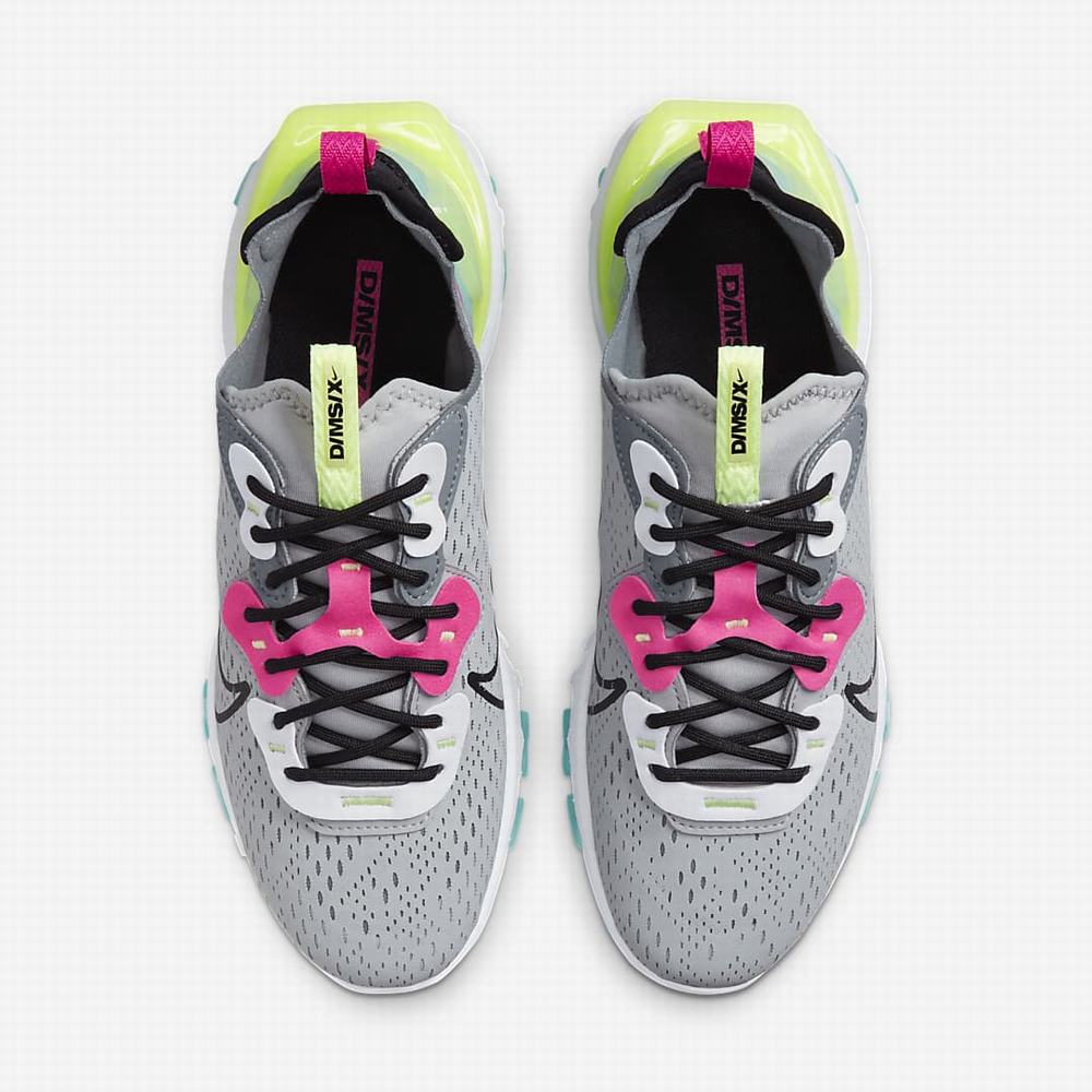 Nike React Vision Női Utcai Cipő Szürke Rózsaszín Fekete | NI1976-P93